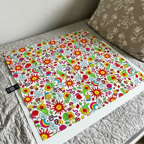 LUSH 100% ORGANIC COTTON WRAP SCARF HEADBAND NEON PRINT COSMETICS BEAUTY HAIR - Picture 7 of 8